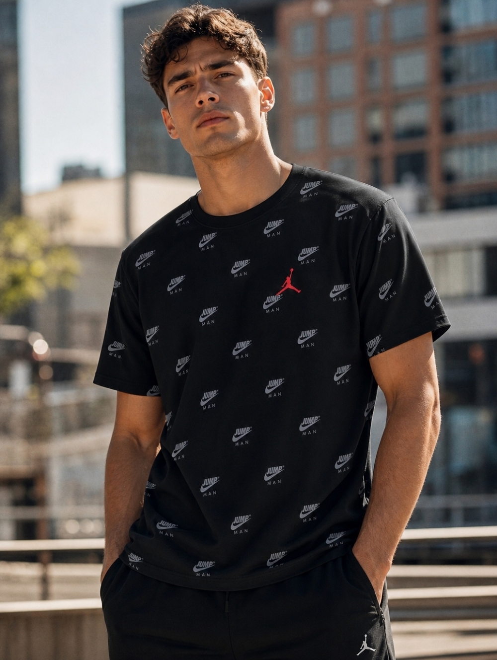 Men's Air Jordan Jumpman All-Over Print Tee – Black | Size M